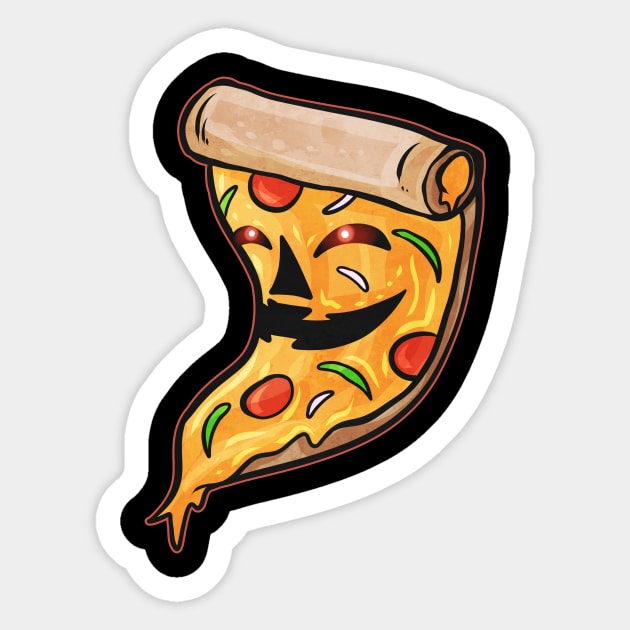 Evil Jack O Lantern Pizza Slice Halloween Sticker by SinBle